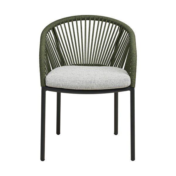 Зелен градински стол метален/подплатен Novella – House Nordic-image-2