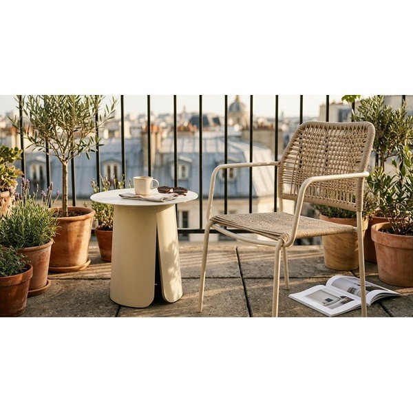 Бежов/в естествен цвят метален градински стол Jable – Bizzotto-image-4