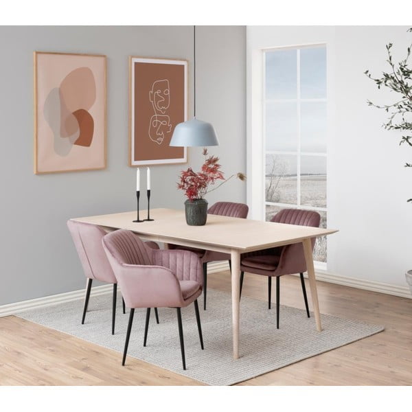 Розов тапициран трапезен стол Emilia – Actona-image-1