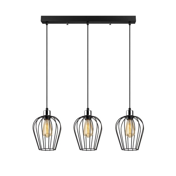 Черна висяща лампа за 3 крушки Tel Long - Opviq lights-image-2
