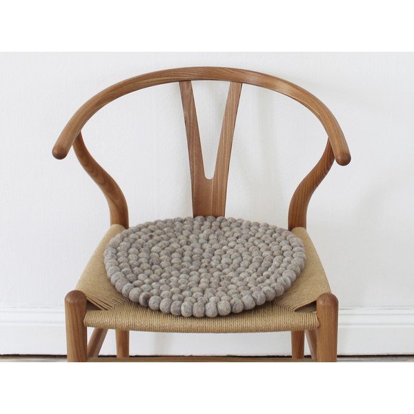 Пясъчнокафяво топче вълна Подложка за стол, ⌀ 39 cm - Wooldot-image-2