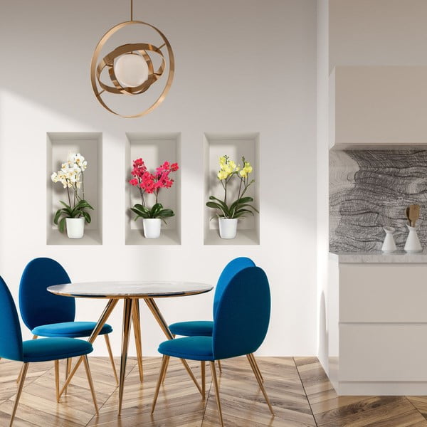 Комплект от 3 3D стикера за стена Орхидеи - Ambiance-image-1