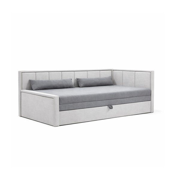 Сив шенилов разтегателен диван с място за съхранение 214 cm Fulgeo – ELTAP