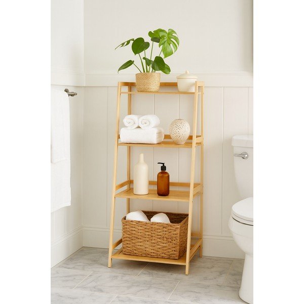 Бамбуков рафт за баня в естествен цвят 52x115 cm Elori – Bonami Essentials-image-1