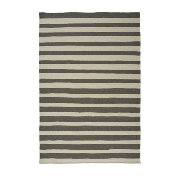 Šedý ručně tkaný vlněný koberec Toya, 160 x 230 cm