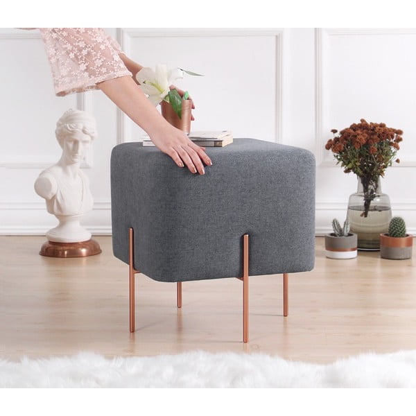 Тъмно сива табуретка Copper – Artie-image-2