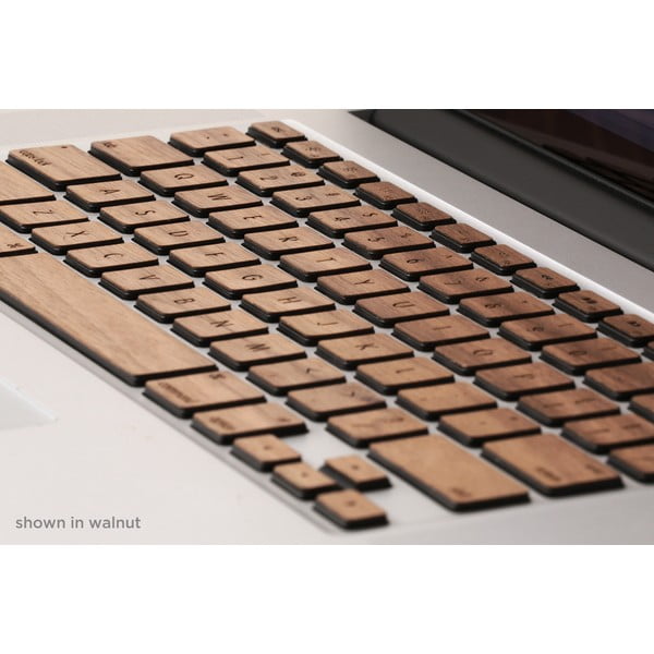 Dřevěný skin pro klávesnici Apple Macbook pro, ořech