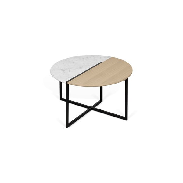 Кръгла маса за кафе с дъбов плот ø 80 cm Sonata - TemaHome-image-4