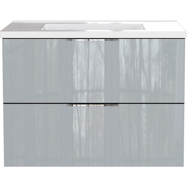 Сив гланцов стенен шкаф за мивка 81x61 cm Celano – Germania-image-2