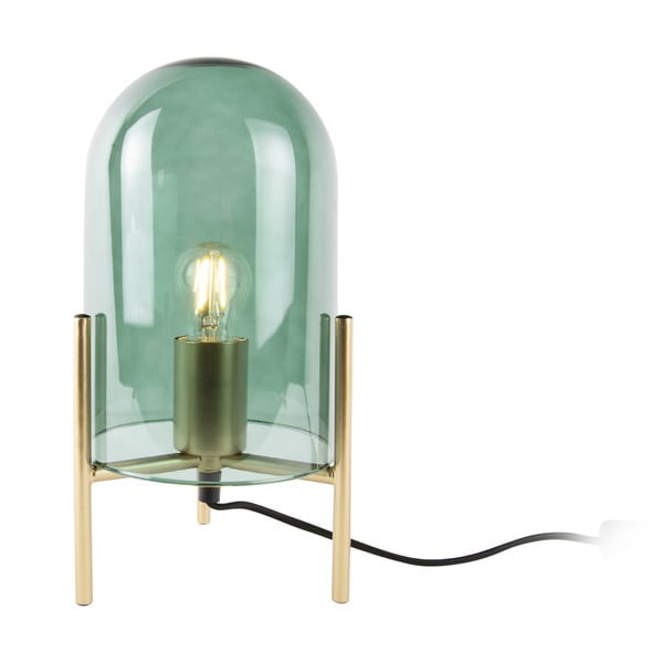 Зелена стъклена настолна лампа Bell, височина 30 cm - Leitmotiv