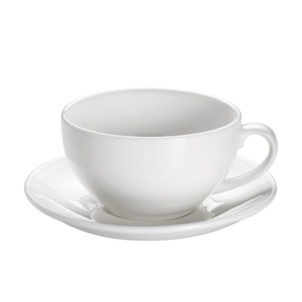 Бяла порцеланова чаша с чинийка Basic, 310 ml - Maxwell & Williams