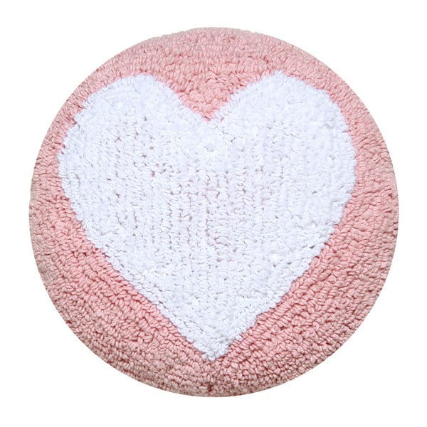 Růžový bavlněný polštář Happy Decor Kids Heart, ⌀ 30 cm