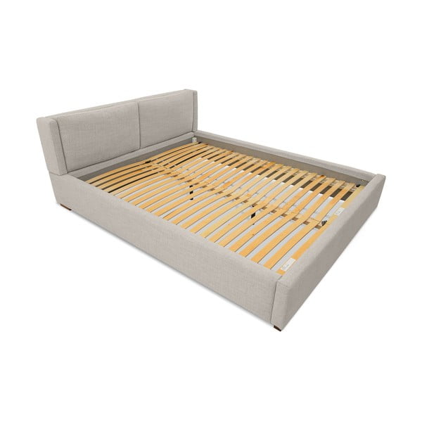 Светлосиво тапицирано двойно легло с включена подматрачна рамка 140x200 cm Dreamer – Scandic-image-4