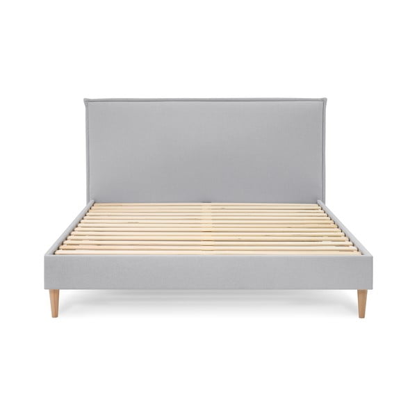 Светлосиво тапицирано двойно легло с решетка 180x200 cm Sary - Bobochic Paris-image-3