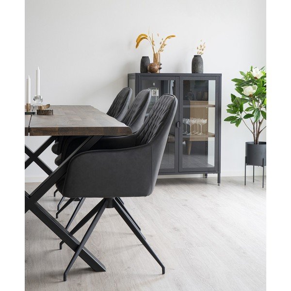 Тъмносив тапициран трапезен стол Harbo – House Nordic-image-1