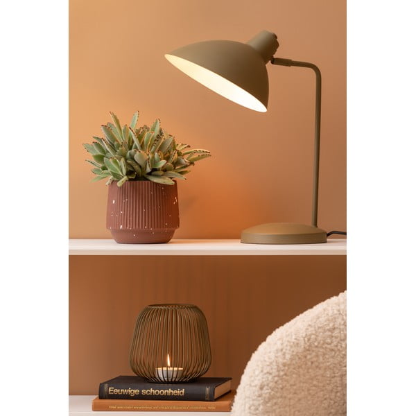 Зелена настолна лампа с метален абажур (височина 49 cm) Casque – Leitmotiv-image-1