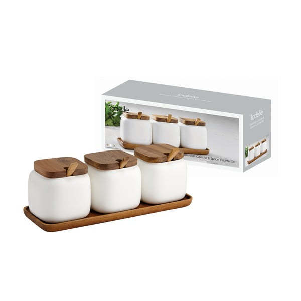 Порцеланови кутии в комплект от 3 бр. за захар/за сол Essentials – Ladelle-image-1
