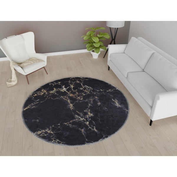 Сив кръгъл килим ø 160 cm - Vitaus-image-1