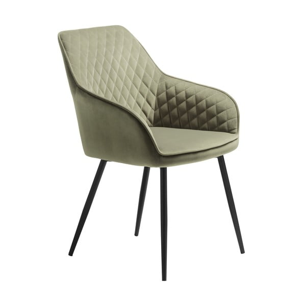 Тапициран трапезен стол с подлакътници в цвят каки Milton – Unique Furniture