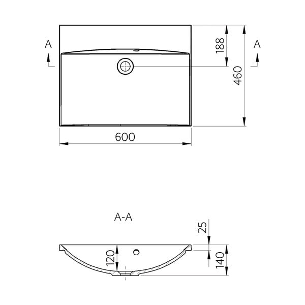 Бяла мивка от отлят мрамор 60x46 cm Maria – Sapho-image-1