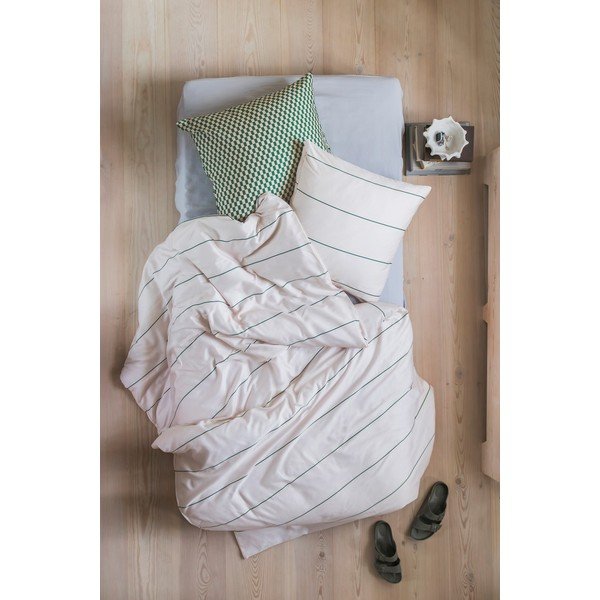 Бежово единично  спално бельо от памучен сатен 140x200 cm Align – Mette Ditmer Denmark-image-2