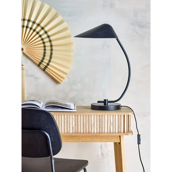 Черна настолна лампа с метален абажур (височина 50 cm) Nisella – Bloomingville-image-1