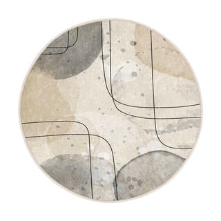 Бежов кръгъл килим подходящ за пране ø 80 cm Simple Lines – Mila Home