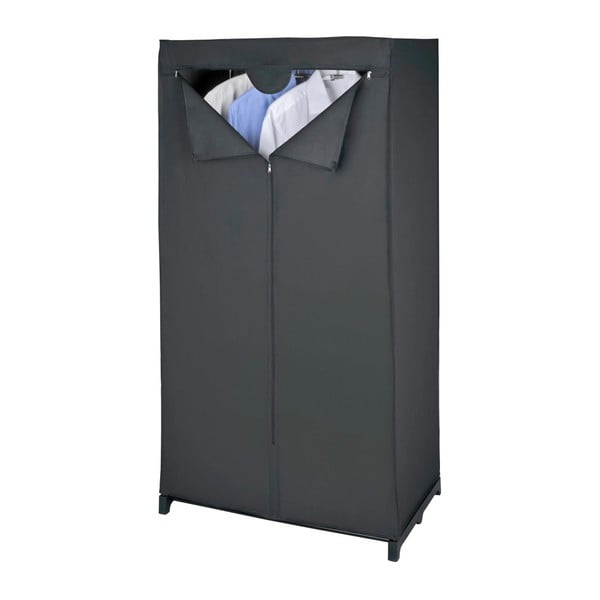 Черен текстилен гардероб 75x150 cm Deep – Wenko