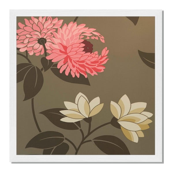 Obraz v rámu Liv Corday Asian Oriental Flowers, 40 x 40 cm