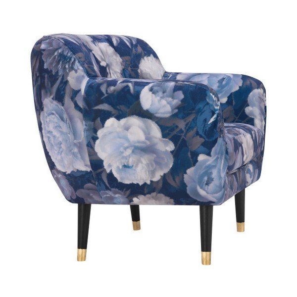 Син фотьойл Benito Floral - Mazzini Sofas-image-3