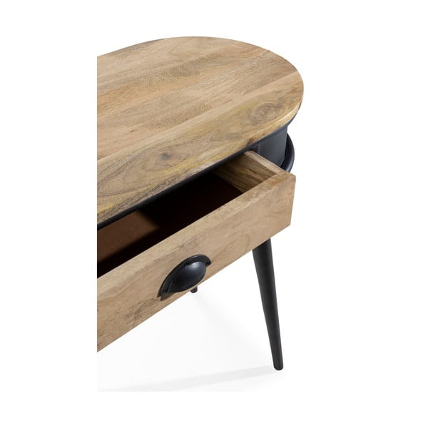 Черна/в естествен цвят конзолна маса 38x90 cm Delhi – MOME-image-4