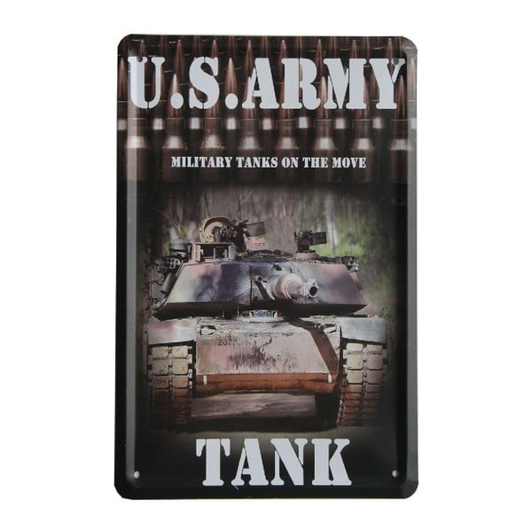 Cedule US Army Tank, 15x21 cm