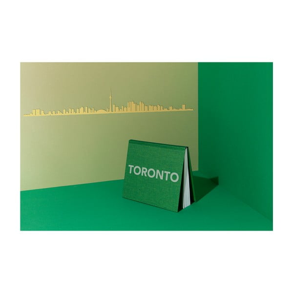 Позлатена декорация за стена със силует на град Торонто - The Line
