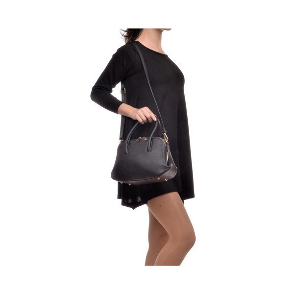Черна кожена чанта Mangotti Marion - Mangotti Bags-image-2
