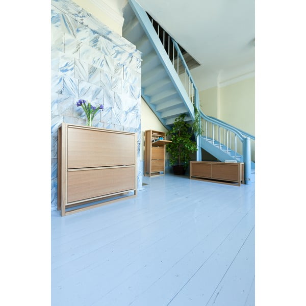 Накланяща се стойка за обувки от декор от дъб  естествена NewEst – Woodman-image-1