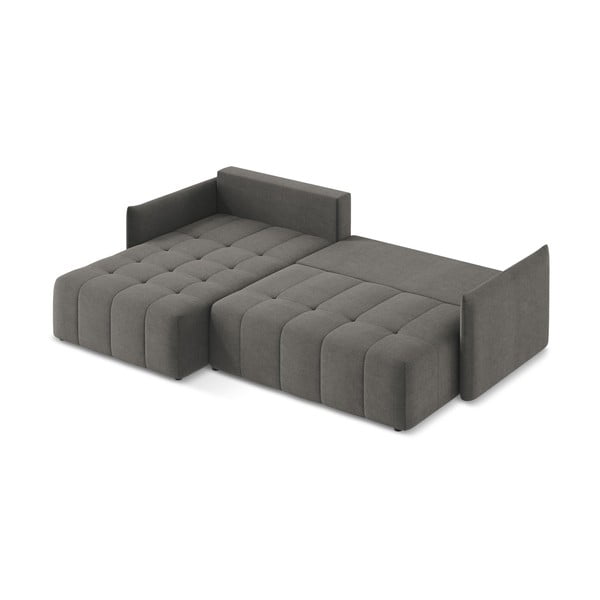 Тъмносив разтегателен ъглов диван с място за съхранение (ляв ъгъл) Moku – Makamii-image-4
