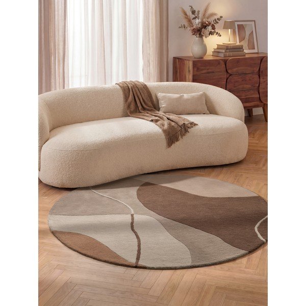 Кафяв вълнен кръгъл килим ø 200 cm Muse – Villeroy&Boch-image-1