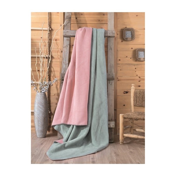 Зелено и розово одеяло Cole, 200 x 220 cm - Mijolnir