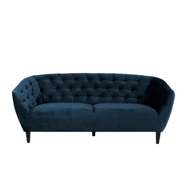 Тъмносин кадифен диван , 191 см Ria - Actona