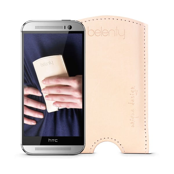 Kožený obal na HTC One M8 Cream