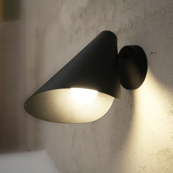 Черна стенна лампа, височина 16 cm Lisboa - SULION-image-1