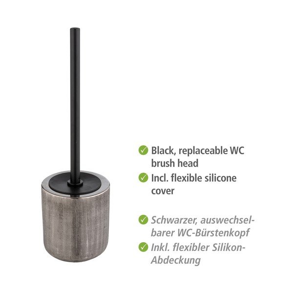 Керамична четка за тоалетна в сребрист цвят Rivara – Wenko-image-4