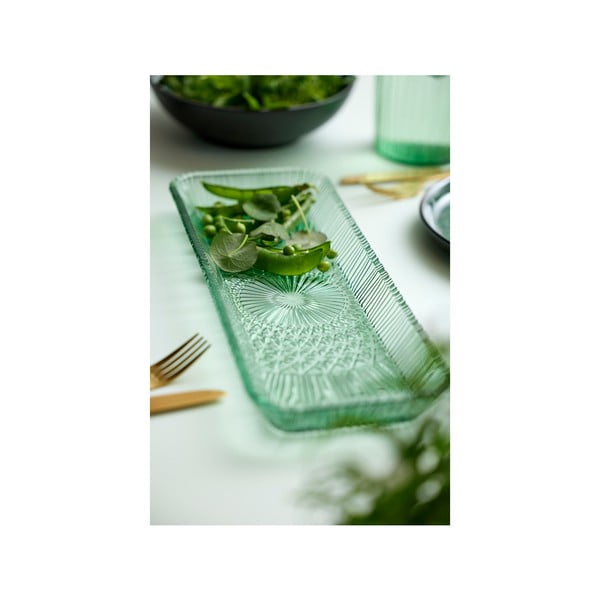Зелена стъклена чиния за сервиране 14x38 cm Kusintha - Bitz-image-2
