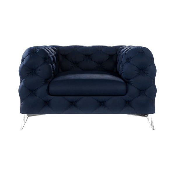 Тъмносиньо кадифено кресло Chelsea – Ropez-image-1