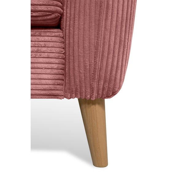 Розов ъглов диван от рипсено кадифе (ляв ъгъл) Paris – Scandic-image-4