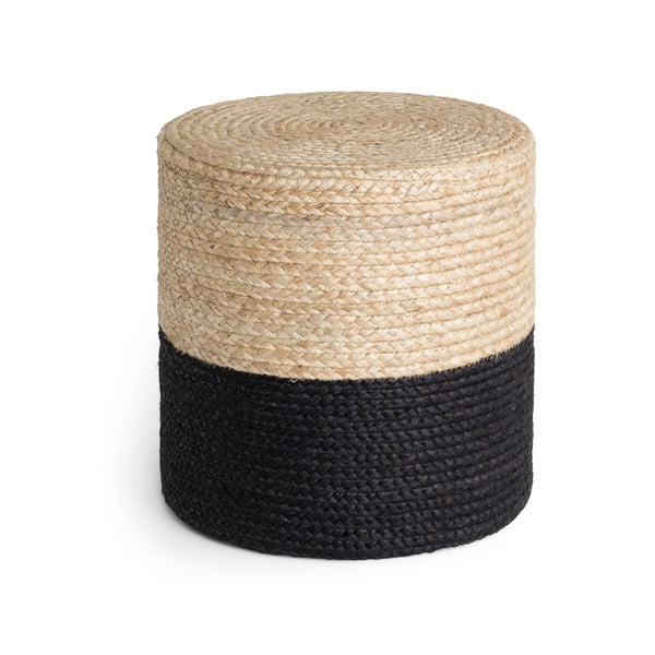 Табуретка в черен и естествен цвят Juta Gold Black – Hanse Home