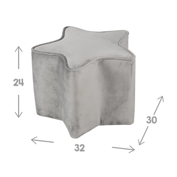 Светлосиво кадифено бебешко пуфче Lil Sofa - Roba-image-2