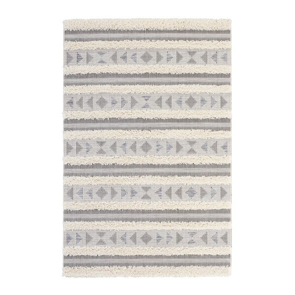 Сив килим Handira Tribal Stripes, 194 x 290 cm - Mint Rugs