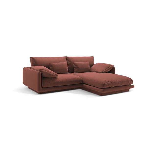 Розов кадифен ъглов диван (десен ъгъл) Torino – Micadoni -image-2