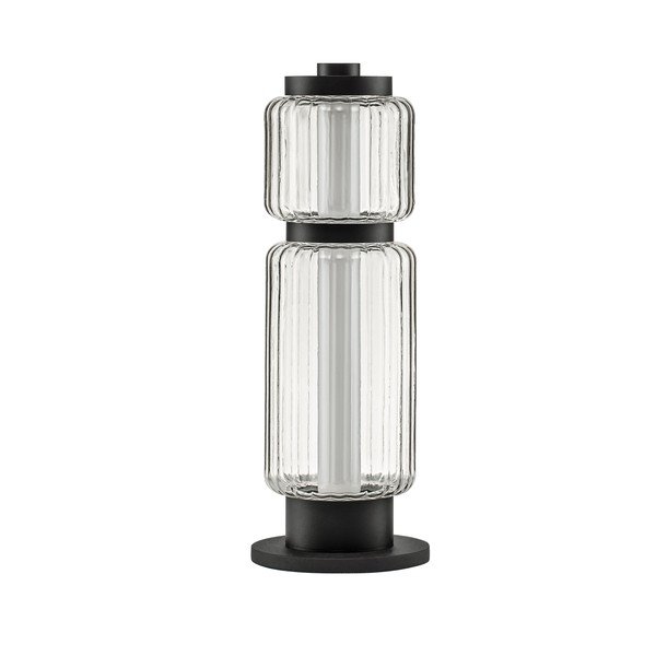 Матово черно стъклена LED настолна лампа (височина 39 cm) Liesa – Nova Luce